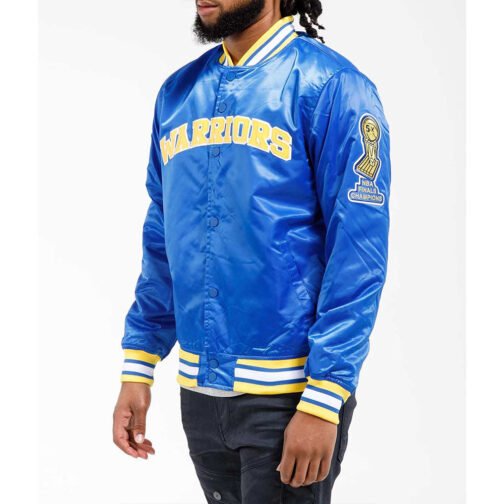 Golden State Warriors Royal Blue Satin Jacket - Image 4