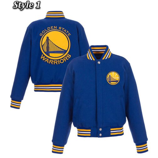 Varsity Golden State Warriors Royal Blue Wool Jacket - Image 7
