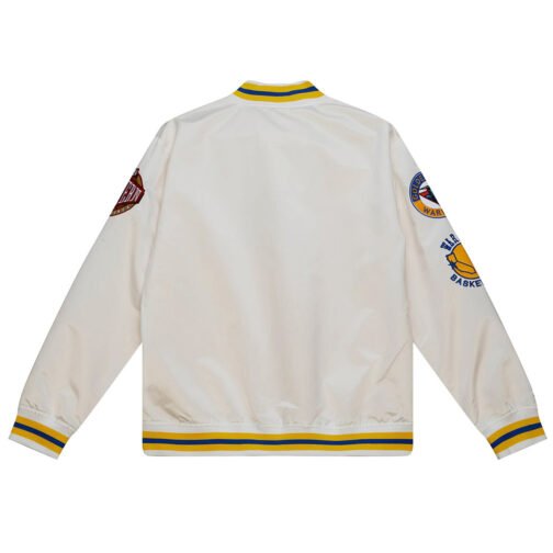 Golden State Warriors City Collection White Varsity Satin Jacket - Image 6