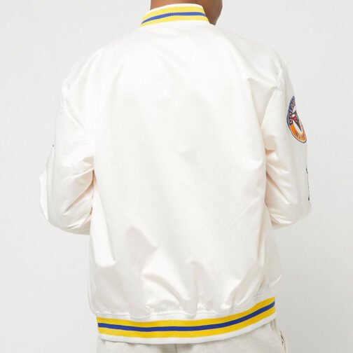 Golden State Warriors City Collection White Varsity Satin Jacket - Image 4