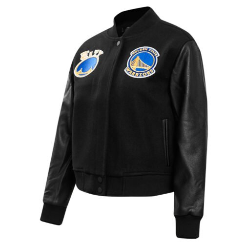 Golden State Warriors Classic Black Varsity Jacket - Image 3