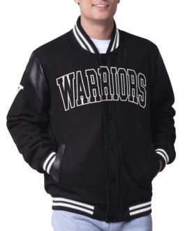 Golden State Warriors Clutch Hitter Black Varsity Jacket