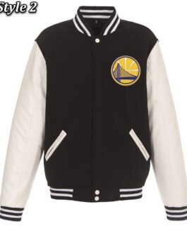Golden State Warriors Domestic Varsity Black and White Jacket