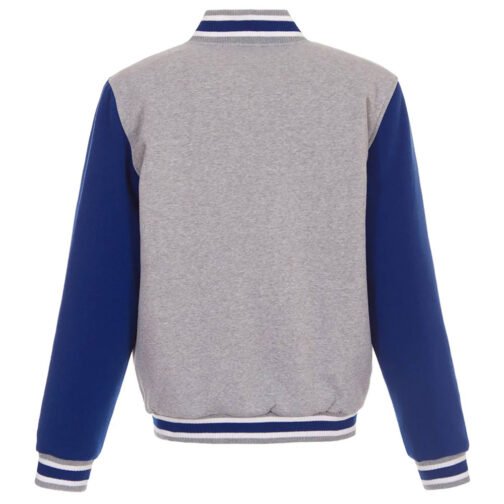 Golden State Warriors Gray and Royal Varsity Wool Jacket - Image 2