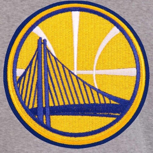 Golden State Warriors Gray and Royal Varsity Wool Jacket - Image 3