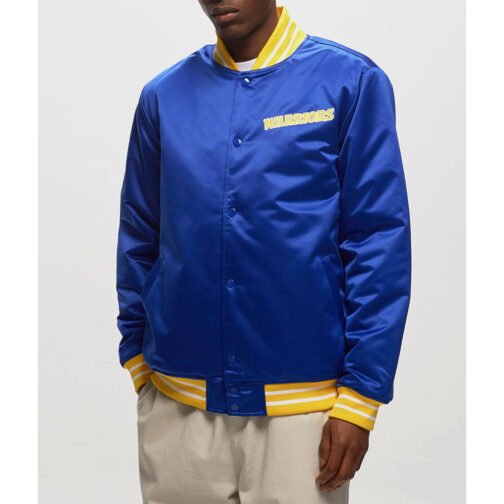 Golden State Warriors Heavyweight Royal Satin Jacket - Image 2