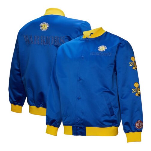 Golden State Warriors OG 3.0 Lightweight Royal Satin Jacket - Image 3