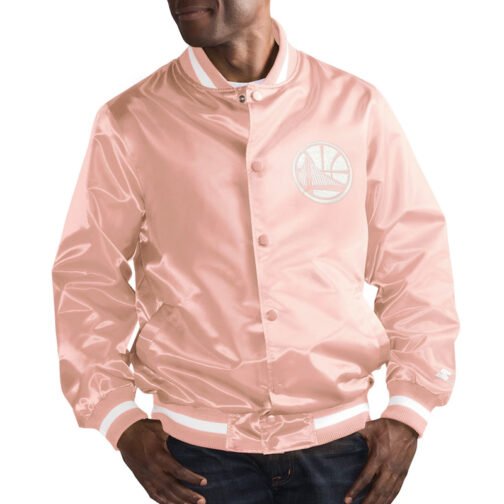 Golden State Warriors Pink Satin Jacket - Image 4