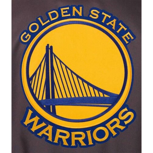 Golden State Warriors Varsity Poly Twill Charcoal Jacket - Image 3