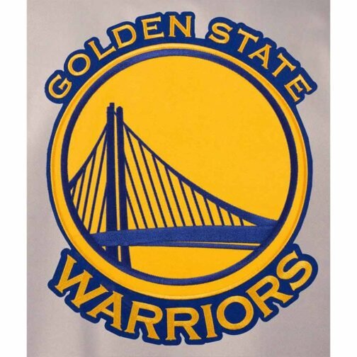 Gray/Royal Golden State Warriors Varsity Poly Twill Jacket - Image 3