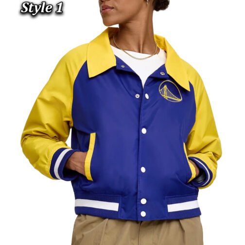 Golden State Warriors Royal and Yellow Throwback Jacket - Image 5