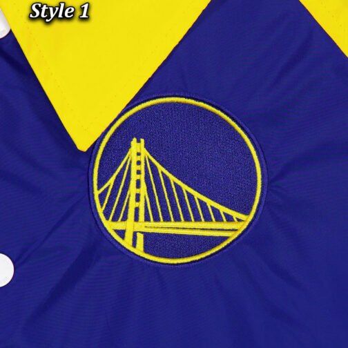 Golden State Warriors Royal and Yellow Throwback Jacket - Image 8