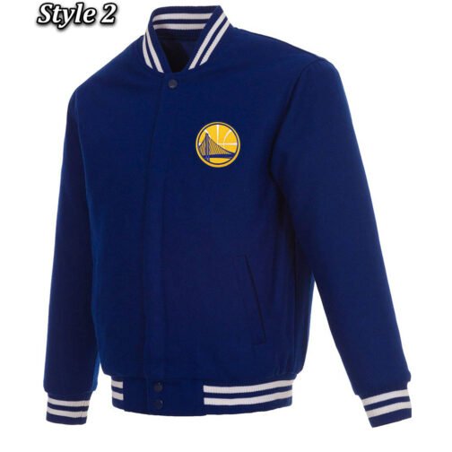 Varsity Golden State Warriors Royal Blue Wool Jacket - Image 2