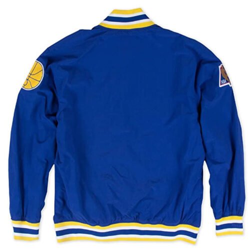 Golden State Warriors Royal Blue Wool Letterman Jacket - Image 3