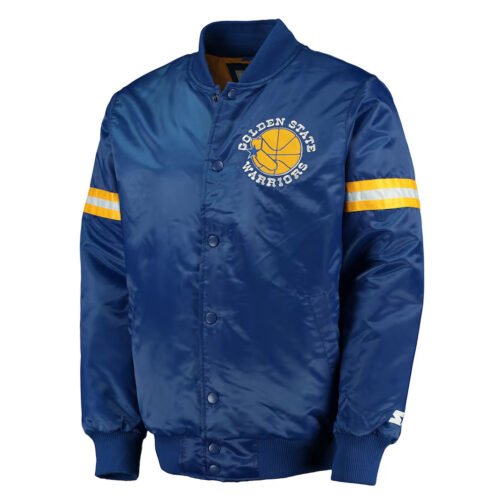 Royal Golden State Warriors Satin Jacket