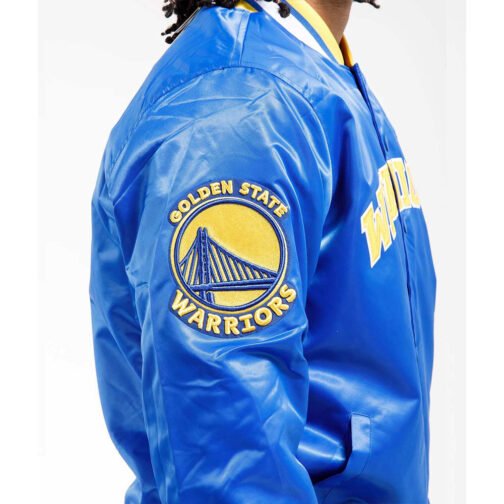 Golden State Warriors Royal Blue Satin Jacket - Image 5