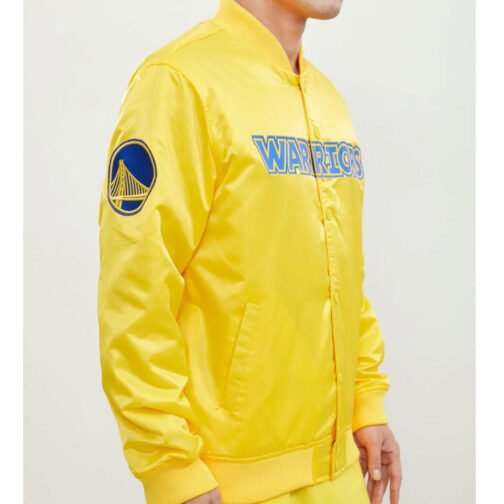 Golden State Warriors The Bay Black/Yellow Satin Jacket - Image 3