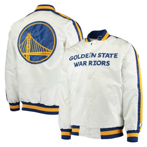 Golden State Warriors The Defensive White Satin Jacket - Image 3