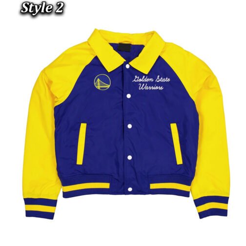 Golden State Warriors Royal and Yellow Throwback Jacket - Image 2