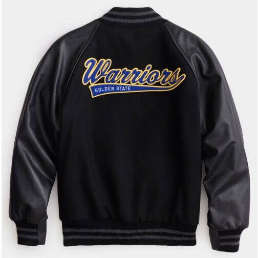Golden State Warriors Varsity Black Jacket - Image 2