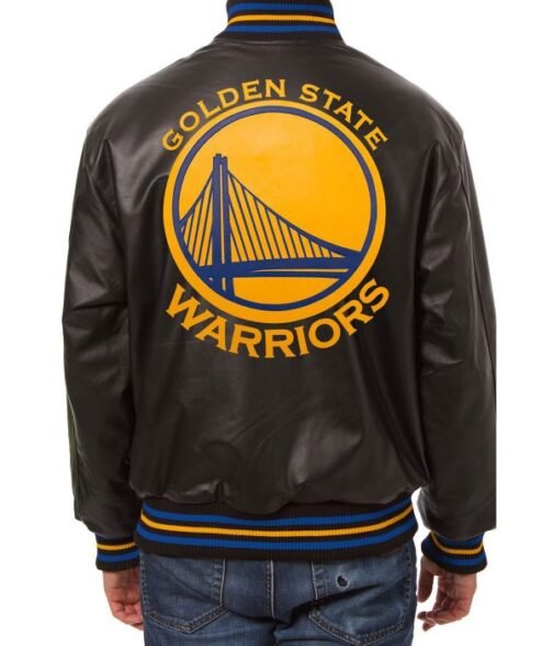 Varsity Golden State Warriors Royal Blue Leather Jacket - Image 4