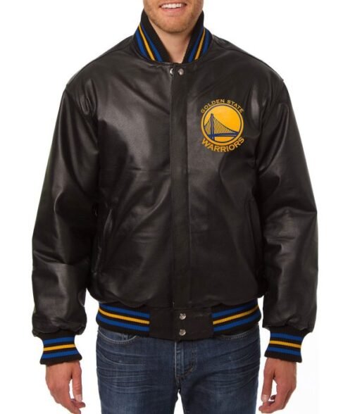 Varsity Golden State Warriors Royal Blue Leather Jacket - Image 2