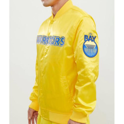 Golden State Warriors Wordmark Satin Jacket - Image 3