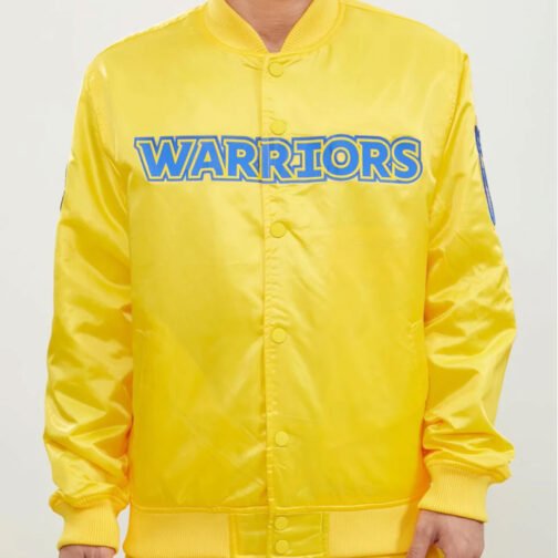 Golden State Warriors The Bay Black/Yellow Satin Jacket - Image 2