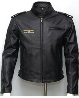 Biker Goldwing Black Leather Jacket