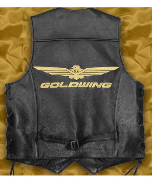 Goldwing Biker Black Leather Vest