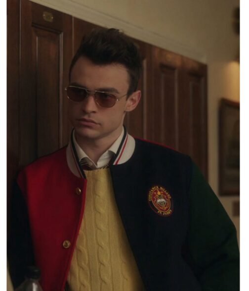Gossip Girl Thomas Doherty Color Block Wool Jacket - Image 4