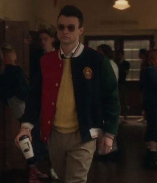 Gossip Girl Thomas Doherty Color Block Wool Jacket - Image 8