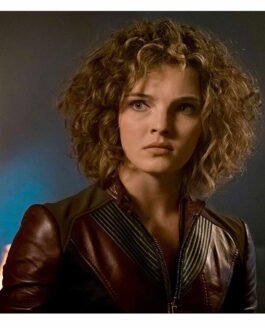 Camren Bicondova Gotham Burgundy Leather Jacket