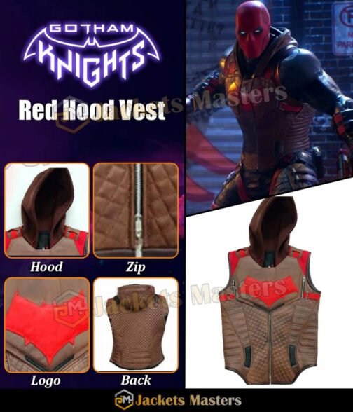 Red Hood Gotham Knights Hooded Vest - Image 5