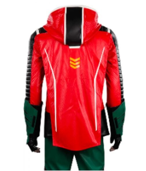 Robin Gotham Knights Leather Jacket with Hood - Image 3