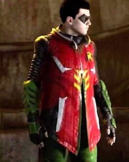Robin Gotham Knights Leather Jacket with Hood