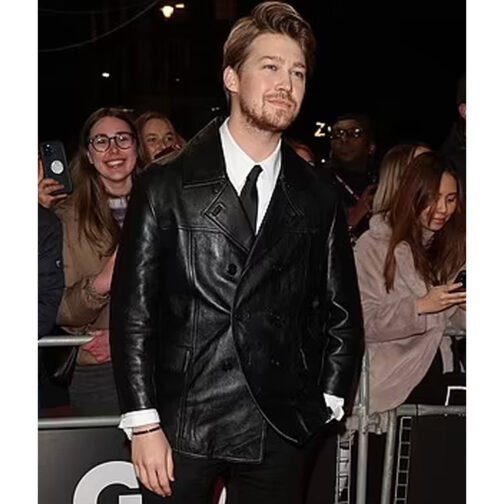 Joe Alwyn GQ Awards Leather Peacoat - Image 3