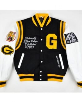 Grambling State University Motto 2.0 Varsity Black and White Jacket
