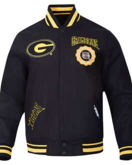 Grambling Tigers Crest Black Varsity Wool Jacket