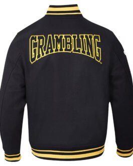 Grambling Tigers Crest Black Varsity Wool Jacket