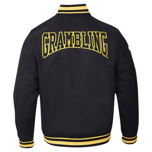 Grambling Tigers Crest Black Varsity Wool Jacket - Image 2