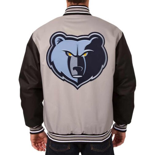 Memphis Grizzlies Poly Twill Gray/Black Jacket - Image 2