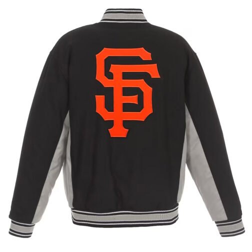 Gray/Black San Francisco Giants Varsity Wool Jacket - Image 2