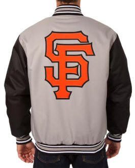 Gray/Black Youth San Francisco Giants Poly Twill Jacket