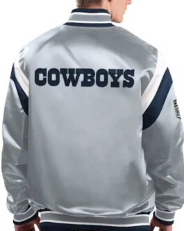 Gray Dallas Cowboys Shutout Satin Jacket