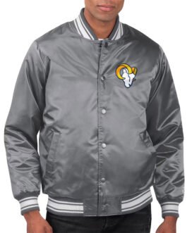 Locker Room LA Rams Gray Satin Jacket