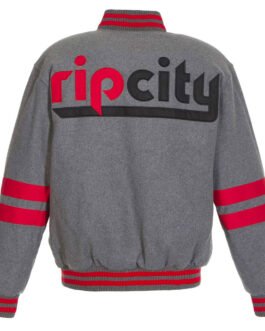 Portland Trail Blazers Gray Varsity Wool Jacket