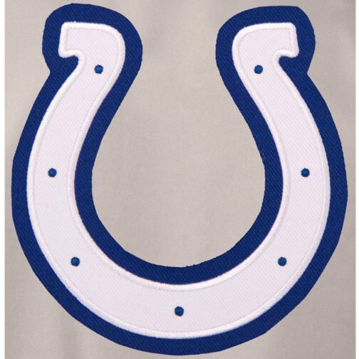 Indianapolis Colts Gray/Royal Poly Twill Varsity Jacket - Image 3