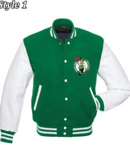 Boston Celtics Varsity Green and White Jacket