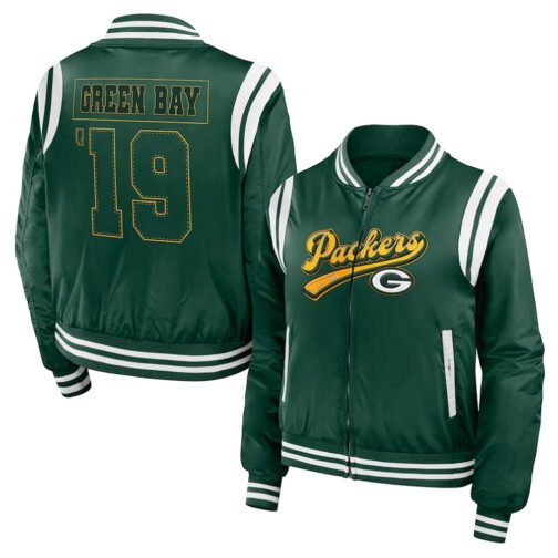 Green Bay Packers Bomber Full-Zip Jacket - Image 3